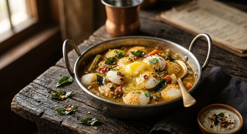 Sambar Mini Idli With Ghee