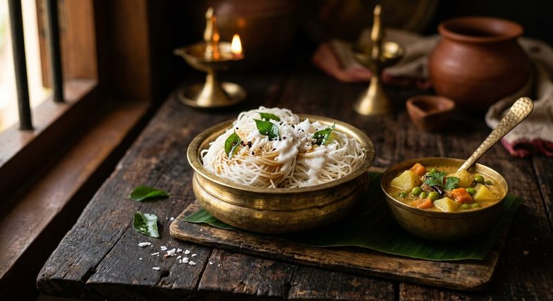 Idiyappam (2 pcs) With Coconut Milk