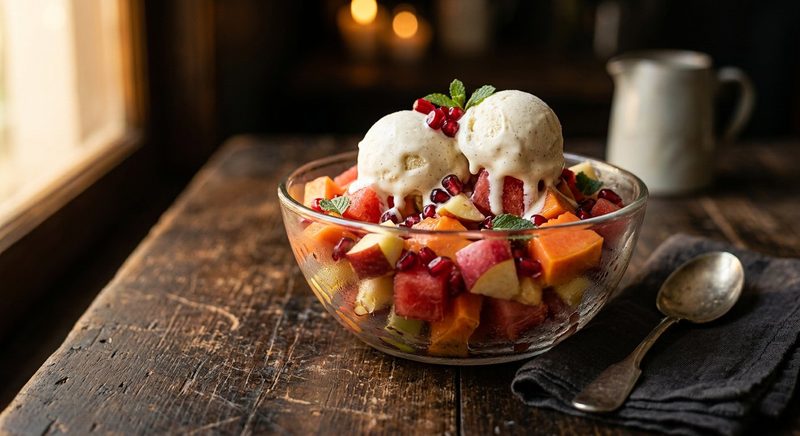Fruit Salad With Ice Cream