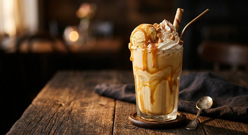 Butterscotch Milk Shake With Ice Cream